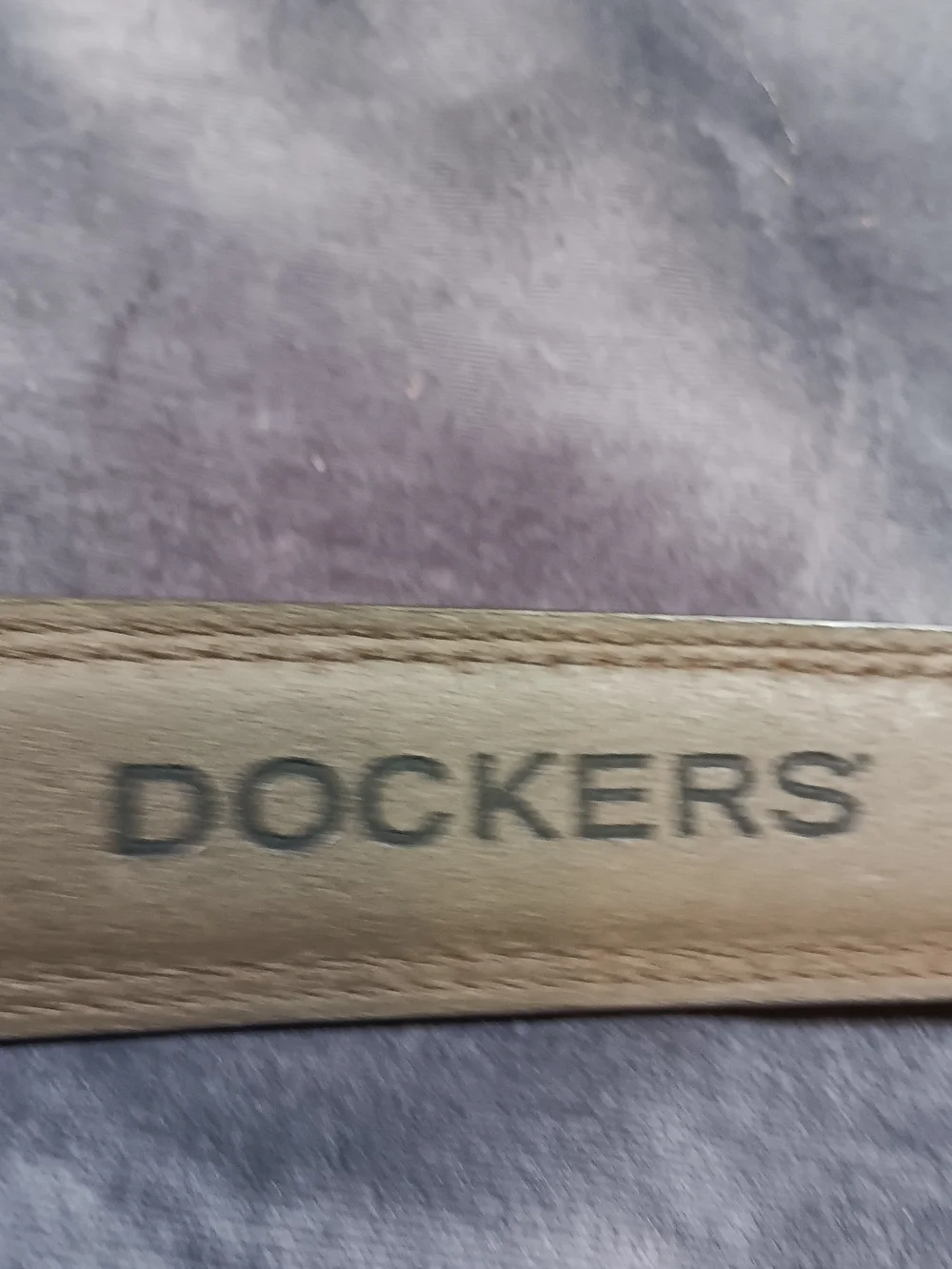 Dockers Dark Brown Leather Belt with Brushed Metal Buckle 46